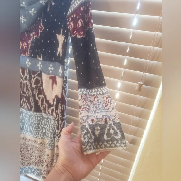 Free People Multicolor Hooded Knit Duster Cardigan - Picture 3 of 4